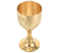 VILLCASE Vintage Brass Chalice Goblet with Tree Pattern, Practical Golden Brass Cup for Home Decor and Tarot Rituals, Classic and Not Easy to Fade Altar Wine Cup