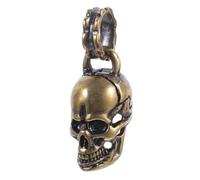 VILLCASE Vintage Brass Skull Head Charm for Jewelry Making and DIY Craft, Intricately Designed with Discoloration Resistance, for Bracelets and Halloween Accessories