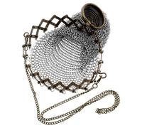 VILLCASE Vintage Stainless Steel Coin Purse with Twist Lid Closure and Sturdy Mesh Structure, Classic Retro Change Purse for Collectors and Antique Enthusiasts, Stylish Clasp Wallet