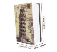 VILLCASE Vintage Style Metal Book Safe Box with Key Lock Compact Portable Secret Storage for Money Jewelry Passports Hidden Diversion Safe Box for Home Office and Travel