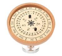 VILLCASE Vintage Wooden Calendar Perpetual Calendar Desktop Sundial with Adjustable Display Stand Rustic Wood and Metal Classic Elegance Daily Accuracy for Office Workspace