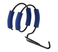 VILLCASE Wall Mounted Hair Dryer Holder Stand with Strong Iron Mount and Hook Functionality for Bathroom and Salon Use, Black Hairdryer Support with Spiral Design and Sponge Padding