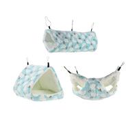 VILLCASE Warm Hammock and Tunnel Nest with Comfortable Snooze and Burrowing Features Hamster for Small Pets, Plush Hanging Bed Adorable Wrap Nest Design Suitable for Couches and Beds