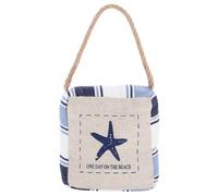 VILLCASE Weighted Door Stop, Decorative Nautical Star-Fish Canvas Door Stopper with Handle, Heavy Duty Door Stops Indoors for Bedroom Home Office, Coastal Decor Present (1KG)