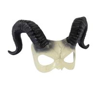 VILLCASE White Devil Horn Half Face Mask Halloween Cosplay Mask Realistic Design and Plastic Material for Costume Parties and Festive Events