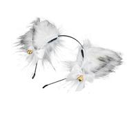 VILLCASE White Fox Ears Headband Hair Accessory with Artificial Wool and Cloth Material Suitable for Cosplay and Party Decoration Stylish and Chic Foxes Ears Hair Band
