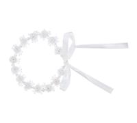 VILLCASE White Handmade Crystal Polymer Clay Headband for Girls Lightweight Bride Headdress with Flower Design, Feminine Elegance Style Suitable for Formal Party and Homecoming