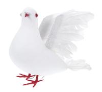 VILLCASE White Synthetic Material Dove Ornament with Vivid Appearance and Easy Mounting, Artificial Feathered Pigeon for Home Decoration and Graduation Ceremony, Full Body Pigeon Model