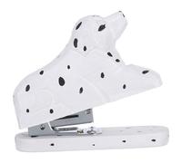 VILLCASE White Wooden Dog Shaped Stapler with Metal Staples, Compact Desktop Accessory for Office and School Use, Unique Design for Colleagues and Friends