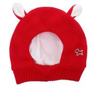 VILLCASE Windproof Large Dog Hat with Bunny Ears Soft Elastic Knitted Winter Beanie for Enhanced Ear Protection Cute Costume Headwear for Outdoor Walks and Party Dress-up