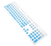 VILLCASE Wired Keyboard Silicone Protective Skin Gradient Blue Film, Compatible Kb216 Model for Daily Typing