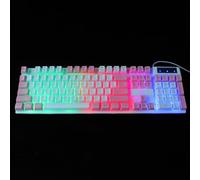 VILLCASE Wired Pink Gaming Keyboard 104 Keys Mechanical Rgb Backlight High Strength Back Plate Stable Characteristics and Great Reliability for Computer Game Hardware