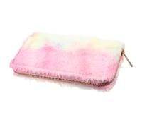 VILLCASE Women Handbag Plush Wallet with Zipper, Rainbow Pastel Pattern, Design for Organising Essentials, Designed for School and Social Events