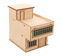 VILLCASE Wood House Model 3d Puzzle Cabin for Students and History Enthusiasts Khaki Color Pre-assembled Creative Use Miniature Wooden House Style Realistic Architectural Appeal