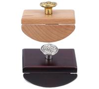 VILLCASE Wood Rocker Blotter 2Pcs Quick Drying Ink Absorption Tools for Writing and Stamp Use, Brown Desk Blotting Paper Towel Set for School and Office