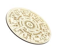 VILLCASE Wooden Carving Divination Plate with Carved Pattern, Decorative Fortune Telling Board for Kitchen Room and Home Party, Comfortable Touch Feeling and Mysterious Atmosphere Prop