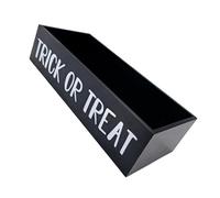 VILLCASE Wooden Halloween Candy Bowl Trick Treat Dish with Generous Capacity Rustic Farmhouse Serving Tray for Party Snacks Fruit Appetizers Seasonal Decoration