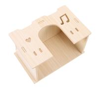 VILLCASE Wooden Hamster Hideout House Safe Small Animal Hideaway for Guinea Pigs Hamsters Squirrels Multipurpose Natural Wood Cabin with Exploration Platforms for Rats Rabbits and Small