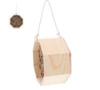 VILLCASE Wooden Hotel for Bees and Insects, Weather- Wood Box Providing Safe Habitat, Easy Installation, for Outdoor Gardens and Balconies, Beige Decorative Nesting House Biodiversity