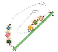 VILLCASE Wooden Parrot Swing Perch with Wear-resistant Rattan and Corn Leaves Decorative Bird Accessory for Home or Bird Cage and Swing Plaything for Parakeets and Parrots