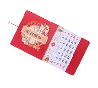 VILLCASE Year Horse Chinese Traditional Calendar Hanging Lunar Year Scroll Monthly Wall Calendar for Home Office Space Saving Design with Auspicious Zodiac Symbol Decorative Almanac
