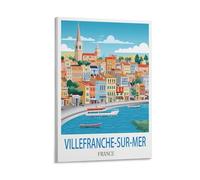 Villefranche Sur Mer France Vintage Travel Poster 12x18inch(30x45cm) Canvas Wall Art Prints for Wall Decor Room Decor Bedroom Decor