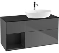 Villeroy and Boch Countertop Basin Unit Finion Anthracite/Black/Glass Black FA42PDGK