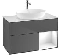 Villeroy and Boch Countertop Basin Unit Finion Anthracite/Glossy White/Glass White FA21GFGK