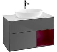 Villeroy and Boch Countertop Basin Unit Finion Anthracite/Peony/Glass White FA21HBGK