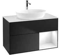 Villeroy and Boch Countertop Basin Unit Finion Black/Glossy White/Glass White FA21GFPD