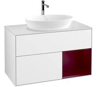 Villeroy and Boch Countertop Basin Unit Finion Glossy White/Peony/Glass White FA21HBGF
