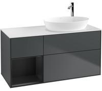Villeroy and Boch Countertop Basin Unit Finion Midnight Blue/Black/Glass White F921PDHG