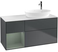 Villeroy and Boch Countertop Basin Unit Finion Midnight Blue/Olive/Glass White F921GMHG