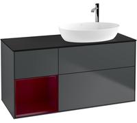 Villeroy and Boch Countertop Basin Unit Finion Midnight Blue/Peony/Glass Black F922HBHG