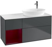 Villeroy and Boch Countertop Basin Unit Finion Midnight Blue/Peony/Glass White F921HBHG