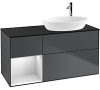 Villeroy and Boch Countertop Basin Unit Finion Midnight Blue/White/Glass Black F922MTHG