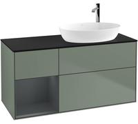 Villeroy and Boch Countertop Basin Unit Finion Olive/Midnight Blue/Glass Black F922HGGM