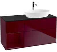 Villeroy and Boch Countertop Basin Unit Finion Peony/Glass Black FA42HBHB