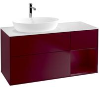 Villeroy and Boch Countertop Basin Unit Finion Peony/Glass White F811HBHB