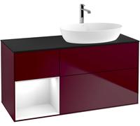 Villeroy and Boch Countertop Basin Unit Finion Peony/Glossy White/Glass Black FA42GFHB