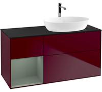 Villeroy and Boch Countertop Basin Unit Finion Peony/Olive/Glass Black FA42GMHB