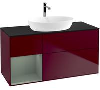 Villeroy and Boch Countertop Basin Unit Finion Peony/Olive/Glass Black FA62GMHB