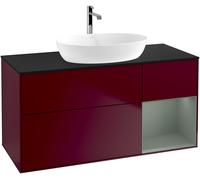 Villeroy and Boch Countertop Basin Unit Finion Peony/Olive/Glass Black FA72GMHB