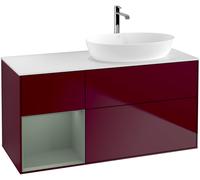 Villeroy and Boch Countertop Basin Unit Finion Peony/Olive/Glass White FA41GMHB