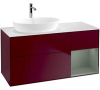 Villeroy and Boch Countertop Basin Unit Finion Peony/Olive/Glass White FA51GMHB