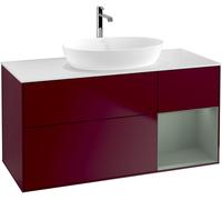 Villeroy and Boch Countertop Basin Unit Finion Peony/Olive/Glass White FA71GMHB