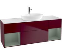 Villeroy and Boch Countertop Basin Unit Finion Peony/Olive/Glass White FD01GMHB