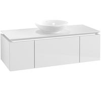 Villeroy and Boch Countertop Basin Unit Legato 3 Drawers Lighting 1200x380x500mm Glossy White