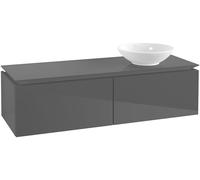 Villeroy and Boch Countertop Basin Unit Legato Sink on the right 1400x380x500mm Glossy Grey