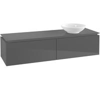 Villeroy and Boch Countertop Basin Unit Legato Sink on the right 1600x380x500mm Glossy Grey